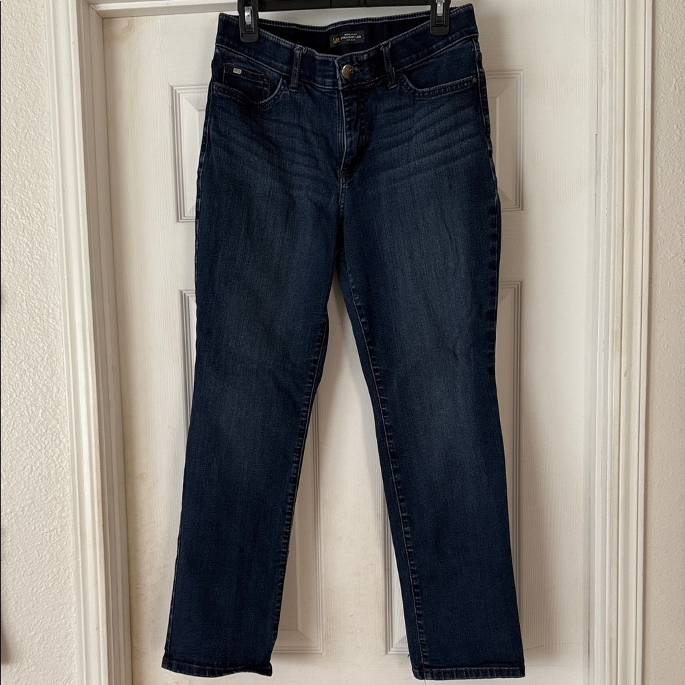 Lee Straight Leg 10 medium Dark Blue Women's Jeans